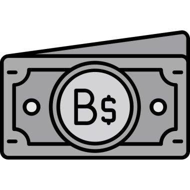 Dolar banknotları ikonu. Web için para banknotu vektör simgesinin özet çizimi