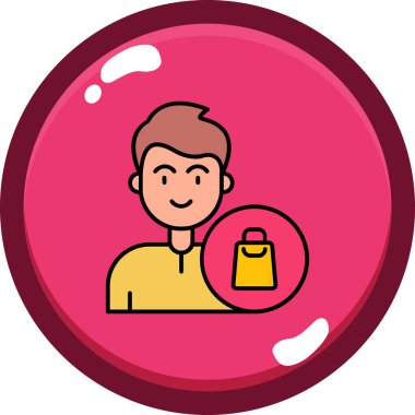 Çantalı bir kadının vektör çizimi