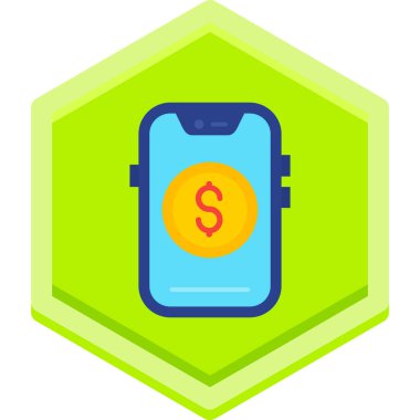 Banka mobil ödeme simgesi düz biçiminde