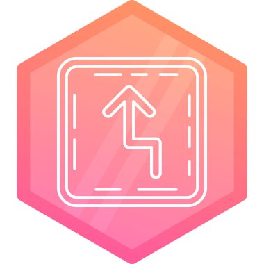 Çizgi yol simgesi beyaz arkaplanda izole edildi. seyahat sembolü. İşaretçi. Sembol izole bilgi işareti. Yön işareti. Renkli taslak konsepti. vektör.