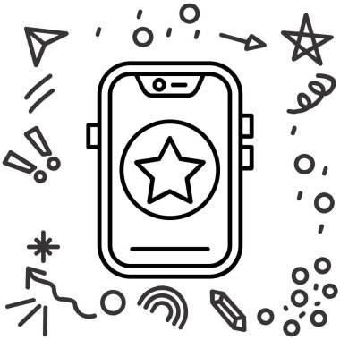 Mobil uygulama simgesine sahip akıllı telefon. beyaz üzerinde izole edilmiş web tasarımı için akıllı telefon uygulama tasarım vektör simgesi