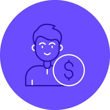 Dolar. Web simgesi basit illüstrasyon