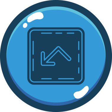 Bir dairenin ok işaretli mavi simgesinin vektör çizimi