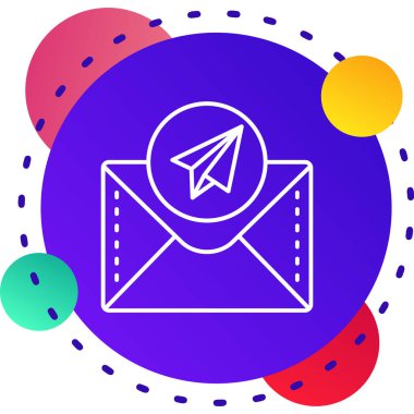 beyaz arkaplanda posta ve posta simgesi olan satır zarfı. Mesaj sembolü. e-posta adresi. Mesaj var. Renkli taslak konsepti. vektör