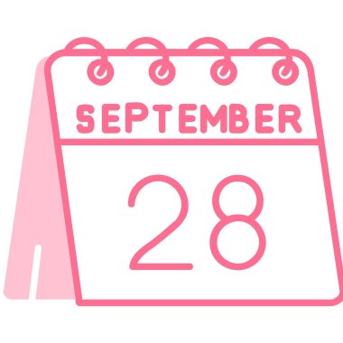 29 Eylül takvimi, beyaz arkaplan vektör illüstrasyonuName