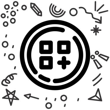 Beyaz arkaplanın siyah simgesinin vektör çizimi