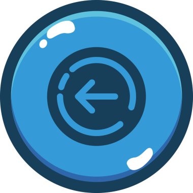 Mavi yuvarlak düğmenin vektör illüstrasyonu