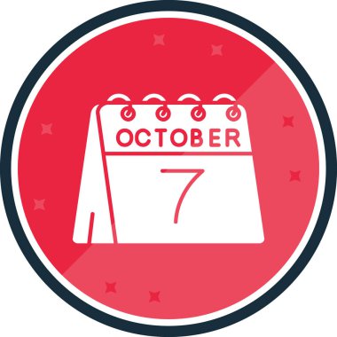 7 Ekim - takvim simgesi - vektör illüstrasyonu