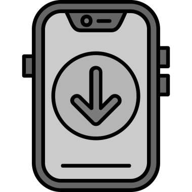 Batarya sembollü akıllı telefon, basit vektör illüstrasyonu