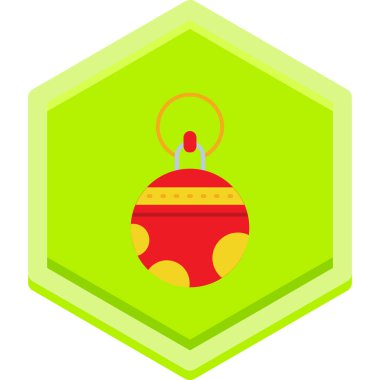 Beyaz arka planda izole düz tarzda Noel topu simgesi