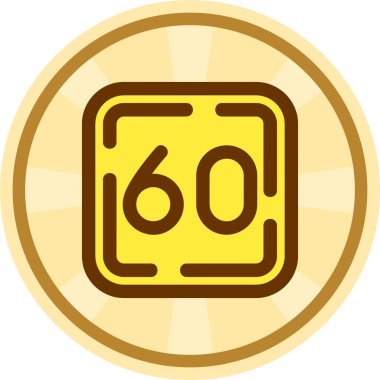 Madeni para 60 derece simge