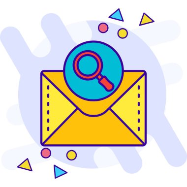 Eğilim biçimi izole edilmiş arkaplanda e- posta pazarlama simgesi