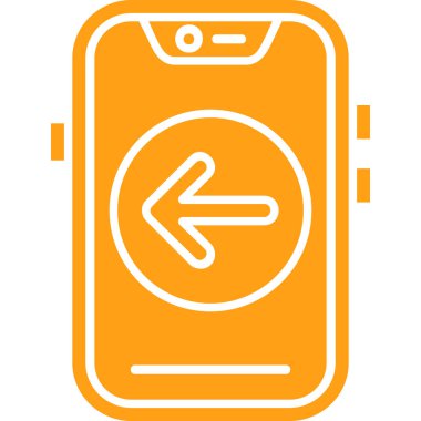 ok simgesi ve vektör illüstrasyonlu cep telefonu