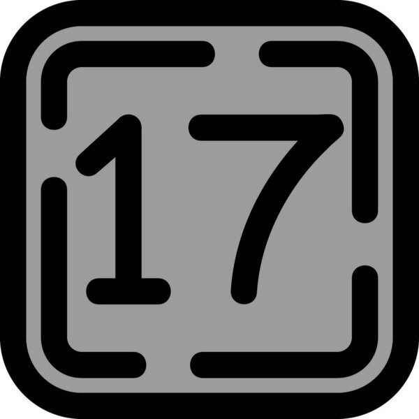 number 1 7 on a white background.