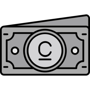 Nakit para ikonu. Web için nakit para vektör simgesinin özet çizimi