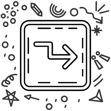 Sol taraftaki ok simgesi ana hatlar biçiminde