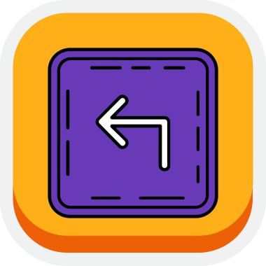 Beyaz arkaplanda ana çizgi ok simgesi izole edildi. Ok başı simgesini yönlendir. Navigasyon işaretçisi işareti. Turkuaz kare düğme. vektör.