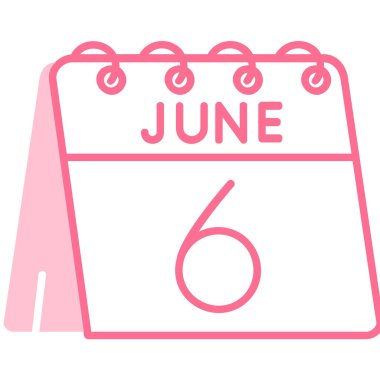 düz dizaynlı haziran takvimi simgesi