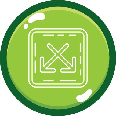 Yeşil ve beyaz daire simgesinin vektör illüstrasyonu