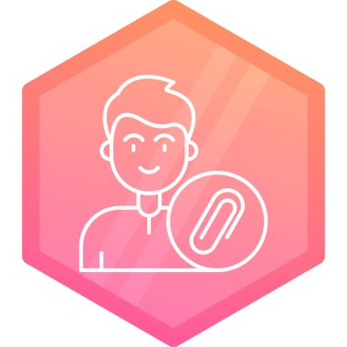 Beyaz arka planda izole edilmiş soru ikonu olan çizgi erkek kafası. Renkli taslak konsepti. vektör.