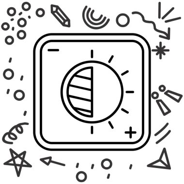 Çizgi Gezegeni simgesi beyaz arkaplanda izole edildi. Renkli taslak konsepti. Vektör