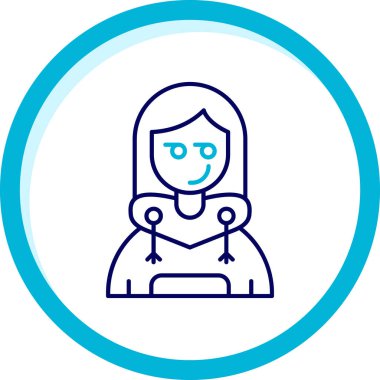 Kızım. Web simgesi basit illüstrasyon