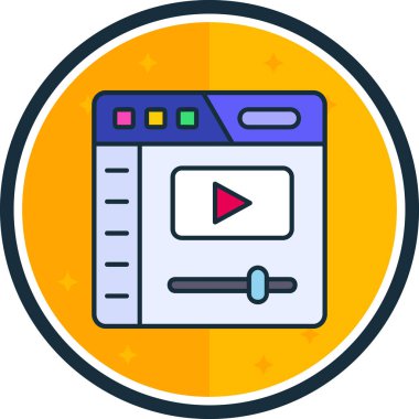 video. Web simgesi basit illüstrasyon