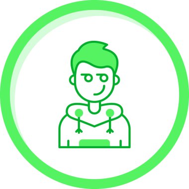 Yeşil elbiseli bir adamın vektör çizimi