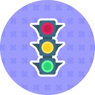 Trafik ışığı web simgesi, basit vektör illüstrasyonu