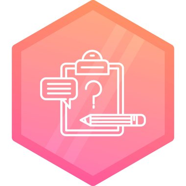 Uzun gölgeli beyaz çizgi kalem simgesi. Pembe daire düğmesi. vektör illüstrasyonu