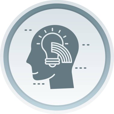 Moda tasarımında baş ikona sahip beyin, arka planda beyaz arka planda uzun gölgeler ve insan logosuna sahip beyin ile izole edilmiş arka plan. ve modern düz sembol