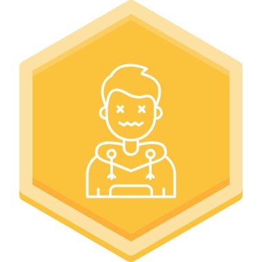 Yumuşak arkaplanda izole edilmiş trend düz biçimli avatar simgesi