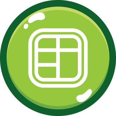 Yeşil ve beyaz daire simgesinin vektör illüstrasyonu