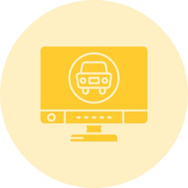 Monitör. Web simgesi basit illüstrasyon