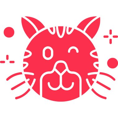 kedi yüzü simgesi yumuşak mavi arka grubunda izole edilmiş modaya uygun düz stil