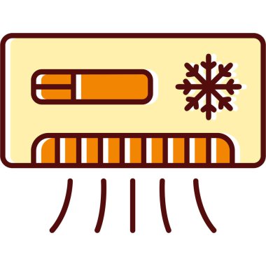 Kış Kar Tanesi simgesi, ana hatlı vektör çizimi