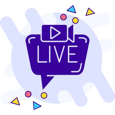 Canlı yayın. Web simgesi basit illüstrasyon