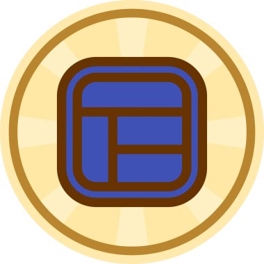 Altın para. Web simgesi vektör illüstrasyonu