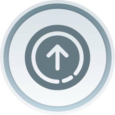 Web tasarımı için beyaz arkaplanda izole edilmiş daire içindeki ok simgesi