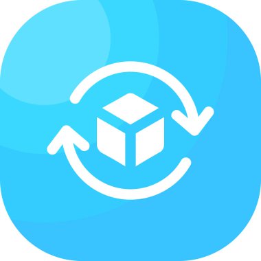 Bir küp simgesinin vektör illüstrasyonu