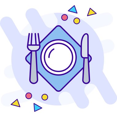 Çatal bıçak ikonu. Ağ için basit çatal bıçak vektör simgeleri çizimi