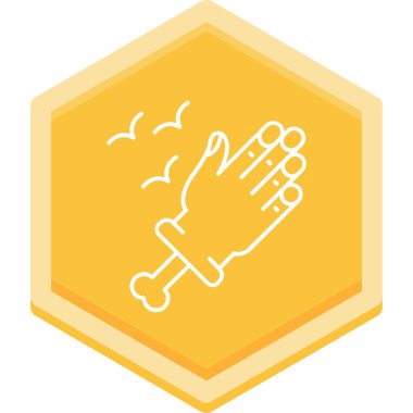 Kemik simgesini tutan el, vektör illüstrasyonu