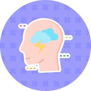 Beyin. Web simgesi basit illüstrasyon