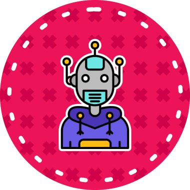 robot. Web simgesi basit illüstrasyon