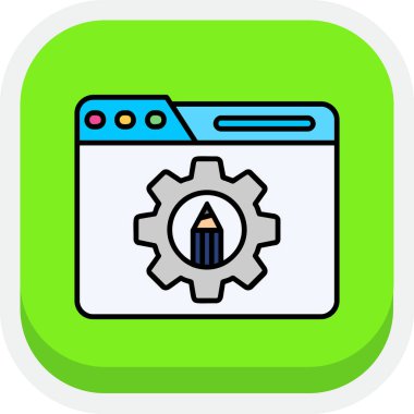 dişli ayarlama vektör renk simgesi