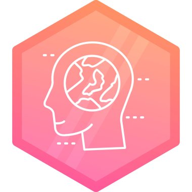 Kafa. Web simgesi basit illüstrasyon