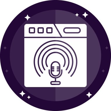 radyo ve dalga ikonlu mikrofon