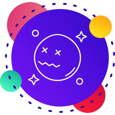 Beyaz arkaplanda Renk Ay simgesi izole edildi. Kademeli rastgele dinamik şekiller. Vektör İllüstrasyonu