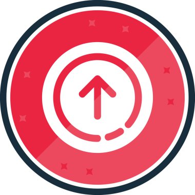 Damgalı düz kırmızı yuvarlak vektör simgesi