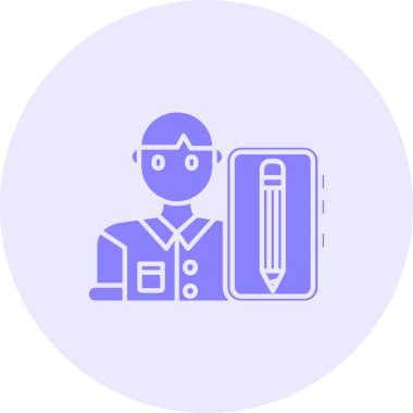 İşçi. Web simgesi basit illüstrasyon